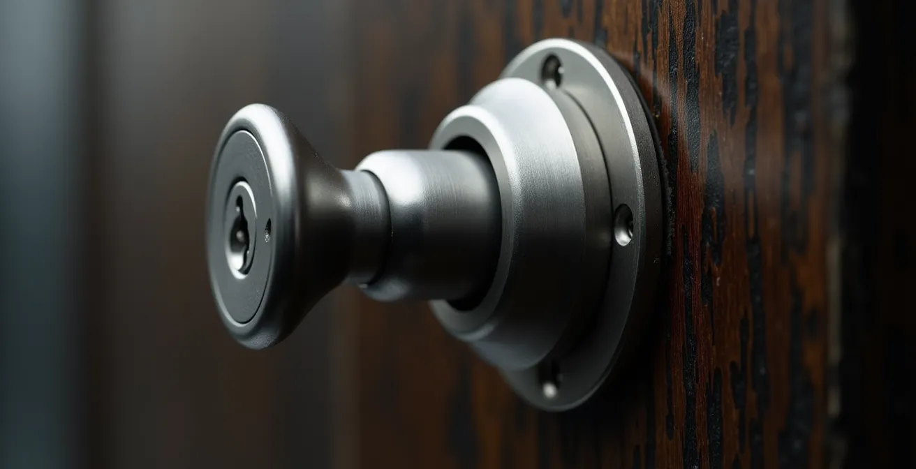 Makroaufnahme eines hochwertigen Sicherheitsschlosses