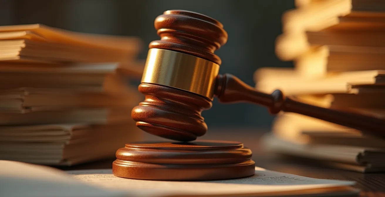 Gerichtshammer und Waage symbolisieren hohe Schadensersatzurteile in Deutschland