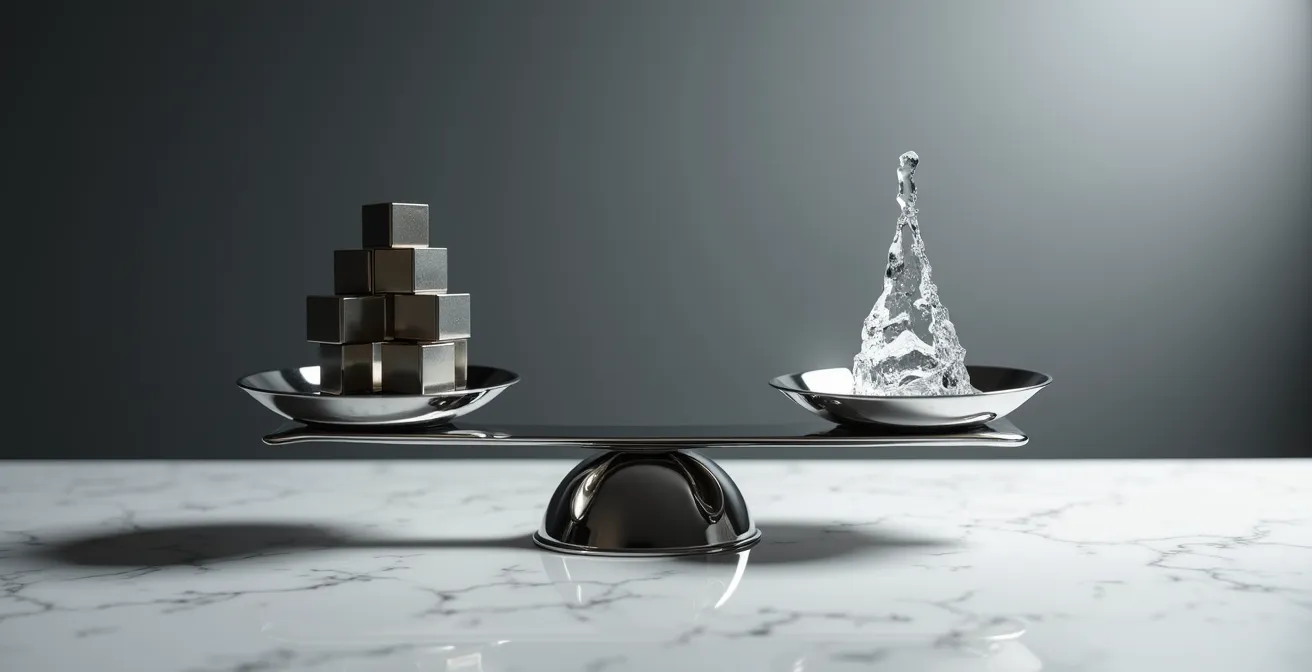 Visualisierung der Balance zwischen Versicherungskosten und Liquiditätsreserven